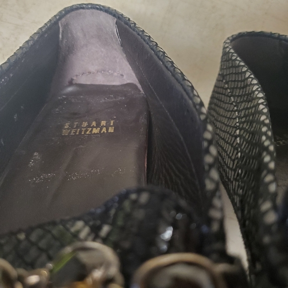 Stuart Weitzman Jewel & Leather Comfort Loafer Flat Python - Picture 12 of 14